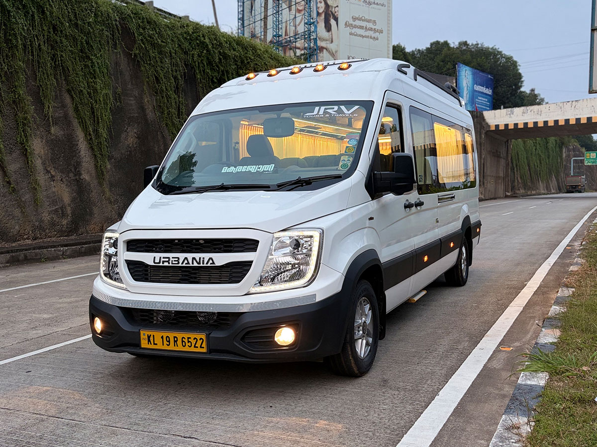 JRV traveller vehicle on a Kerala road