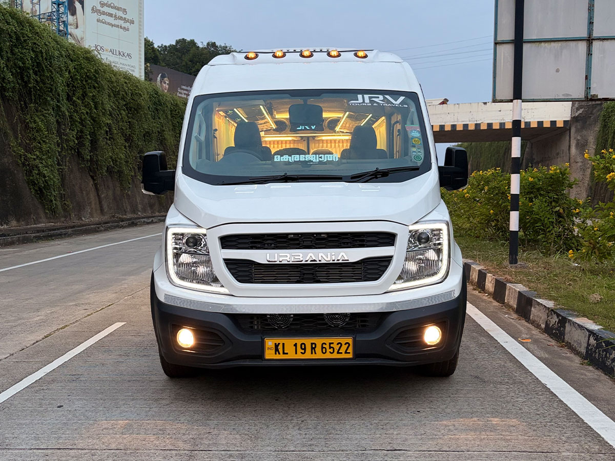 JRV traveller vehicle on a Kerala road