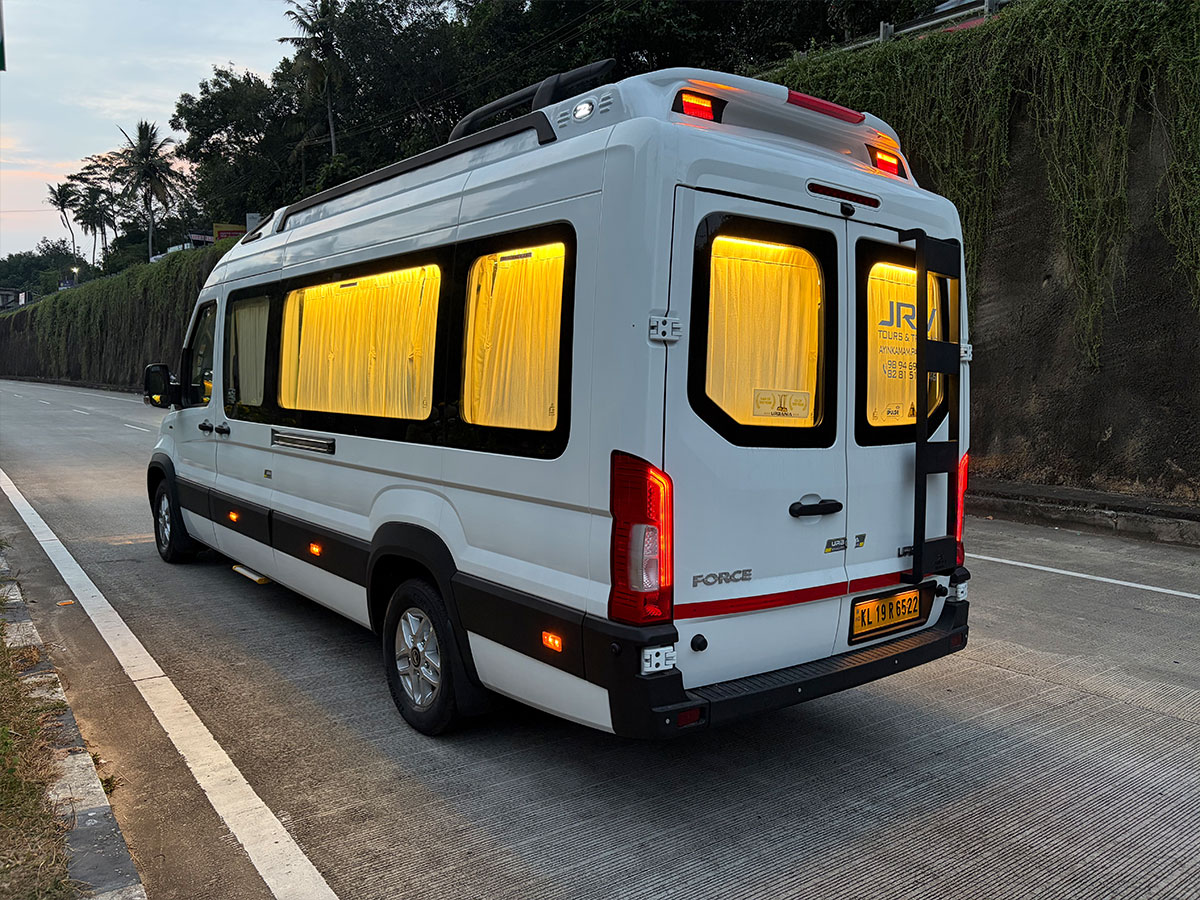 JRV traveller vehicle on a Kerala road