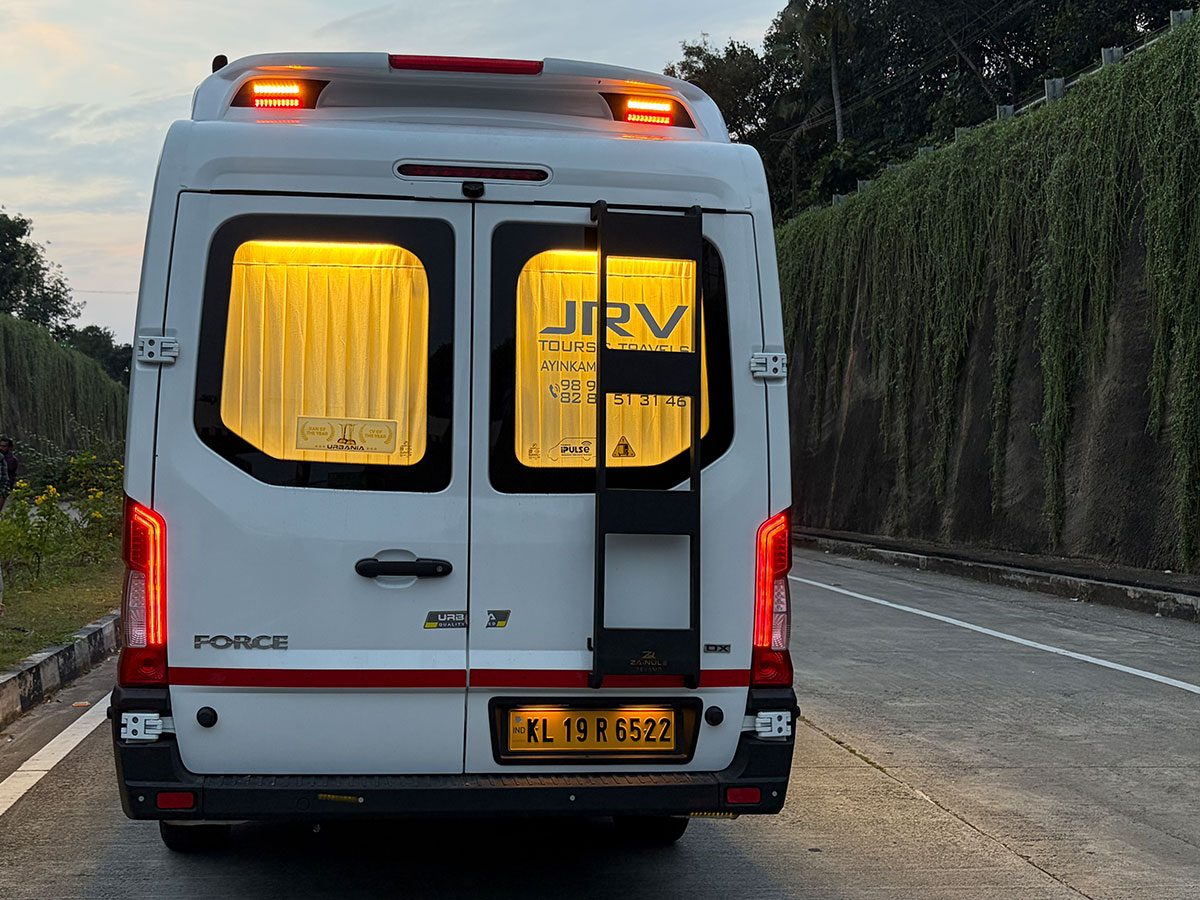 JRV traveller vehicle on a Kerala road