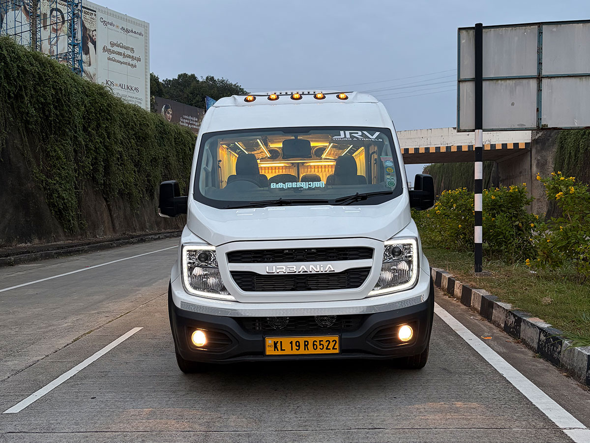 JRV traveller vehicle on a Kerala road
