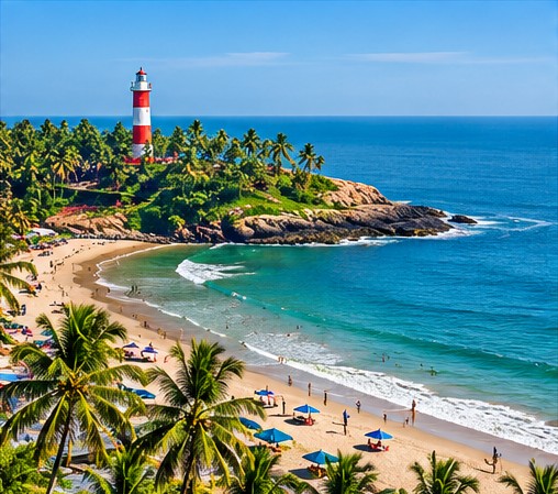 Kovalam beach and Arabian Sea